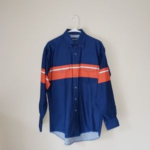 Wrangler Western striped buttondown blue orange